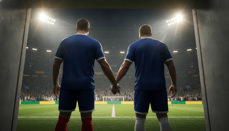 Gambar buatan AI: Kenapa Pemain Sepak Bola Bawa Anak Kecil ke Lapangan?