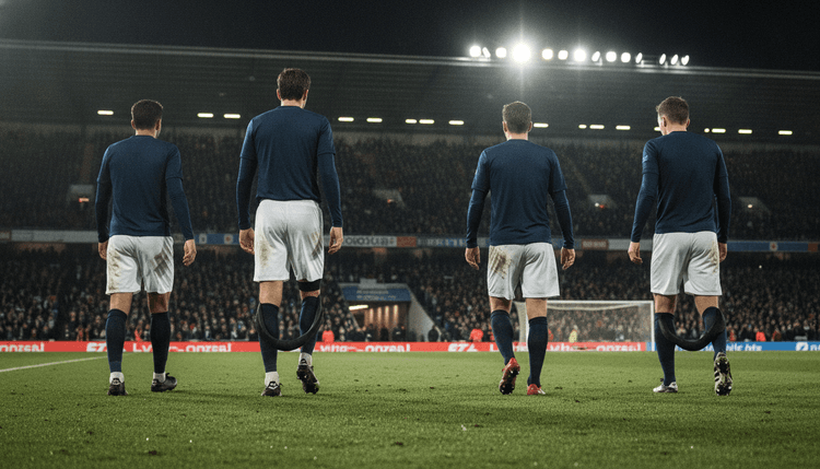 AI-generated image: Why do footballers have bow legs?