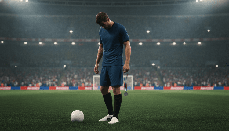 AI-gegenereerde afbeelding: Waarom doen voetballers hun medaille af na een finale?