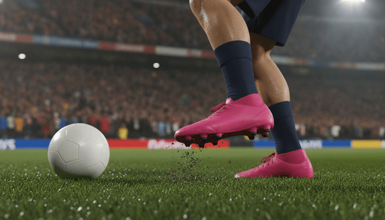 AI-gegenereerde afbeelding: Waarom dragen voetballers roze schoenen?