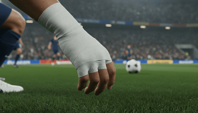 Imagen generada con IA: Por qué los futbolistas se vendan la mano