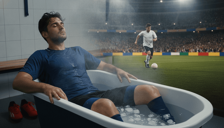 KI-generiertes Bild: Warum machen Fußballer ein Eisbad?