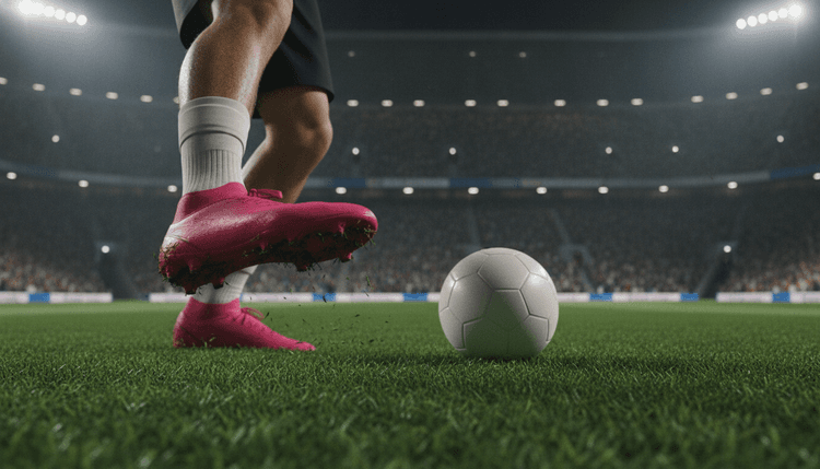 AI-gegenereerde afbeelding: Waarom dragen voetballers roze voetbalschoenen?