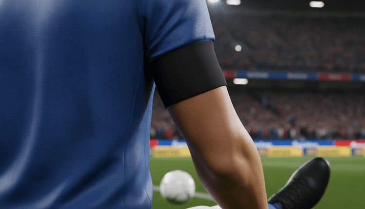 AI-gegenereerde afbeelding: Waarom dragen voetballers een zwarte band om hun arm?