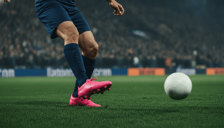 KI-generiertes Bild: Warum haben Fußballer pinke Schuhe?