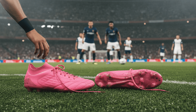 Imagen generada con IA: Por qué los futbolistas llevan botas rosas