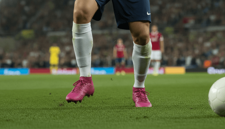 KI-generiertes Bild: Warum tragen Fußballer rosa Schuhe?