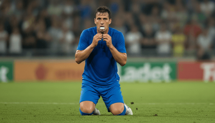 AI-gegenereerde afbeelding: Waarom hebben voetballers altijd kauwgom?