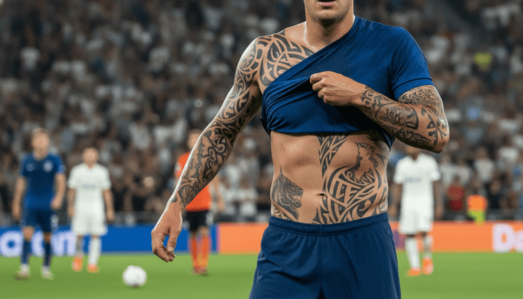AI-gegenereerde afbeelding: Waarom hebben voetballers zoveel tattoos?