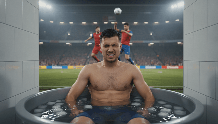 AI-generated image: Why do football players take ice baths?