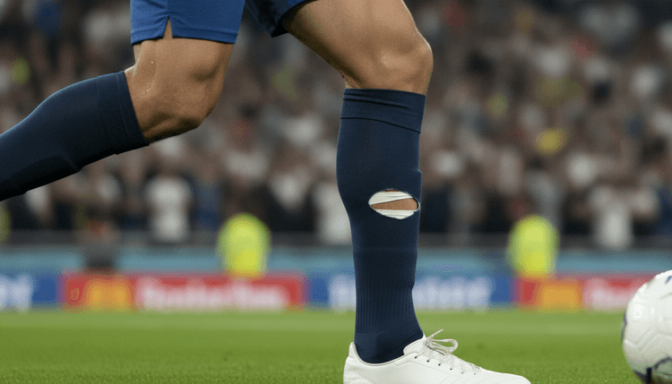 KI-generiertes Bild: Warum haben Fußballer Löcher in den Socken?