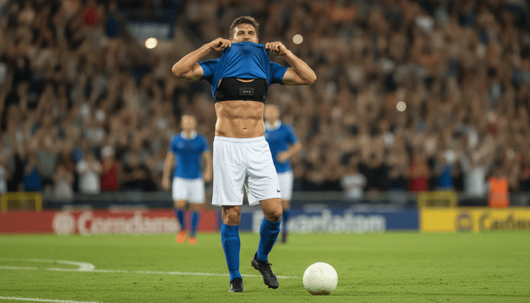 KI-generiertes Bild: Warum tragen Fußballer Tops unter dem Trikot?