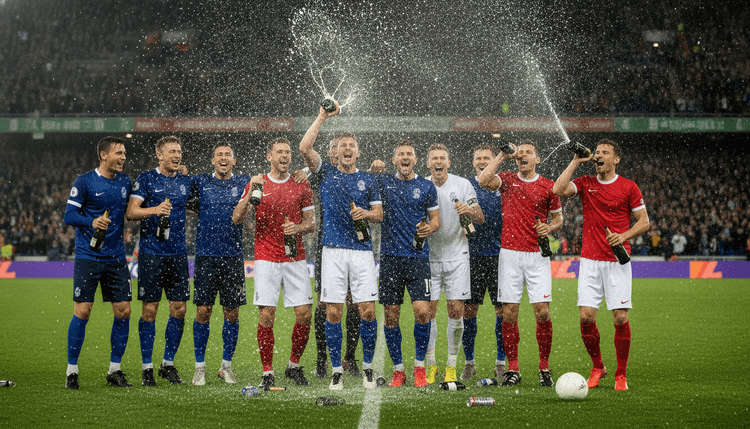 AI-gegenereerde afbeelding: Mag een voetballer alcohol drinken?