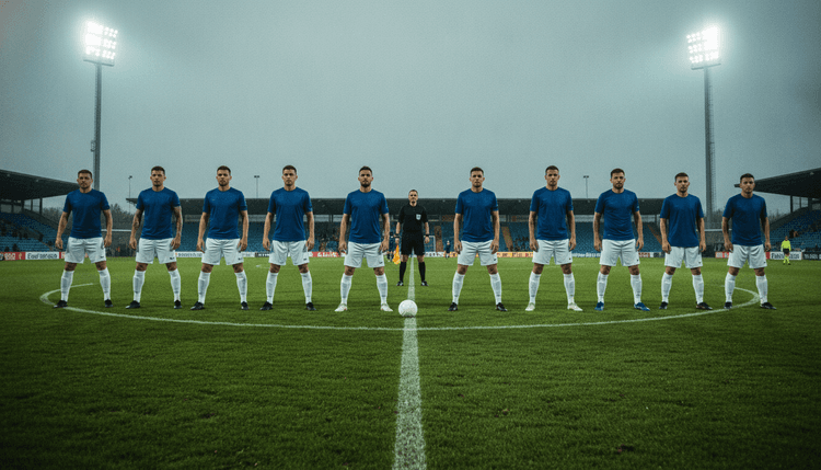 Imagem gerada por IA: Quantos jogadores tem um time de futebol dentro de campo?