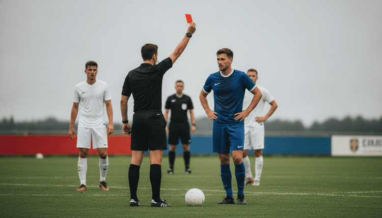AI-generated image: What does it mean when a footballer gets a red card?