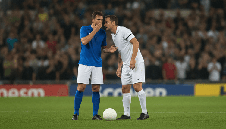 AI-generated image: What does it mean when a footballer covers his mouth?