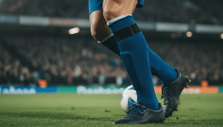 Imagen generada con IA: ¿Por qué los futbolistas cortan las medias?