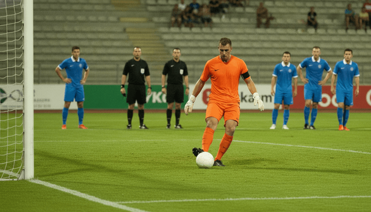 AI-gegenereerde afbeelding: Mag een keeper een penalty nemen?