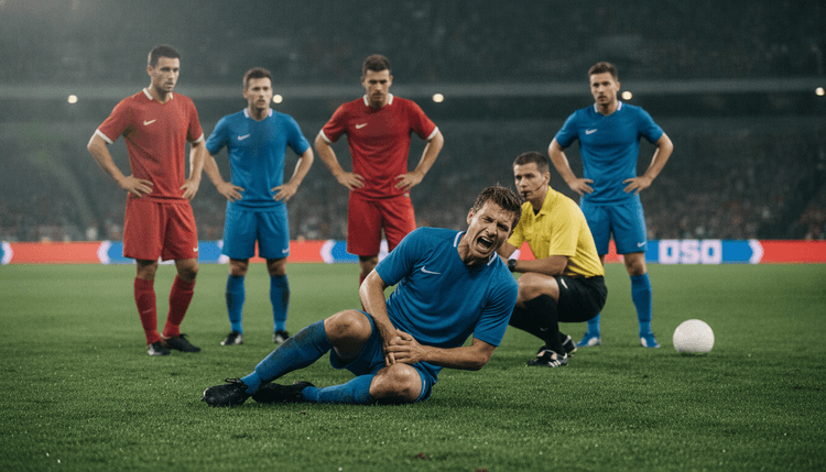 AI-generated image: Why Do Football Players Exaggerate Injuries?