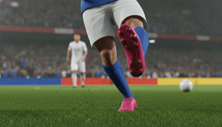 AI-gegenereerde afbeelding: Waarom dragen voetballers op het WK roze schoenen?