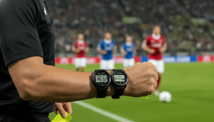 AI-generated image: Why do referees wear 2 watches?