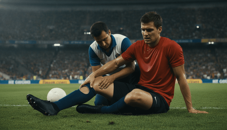 AI-generated image: Why do football players tear their socks?