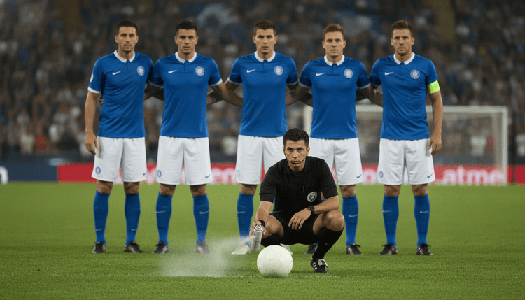 AI-generated image: Why Do Referees Use Foam Before Free Kicks?