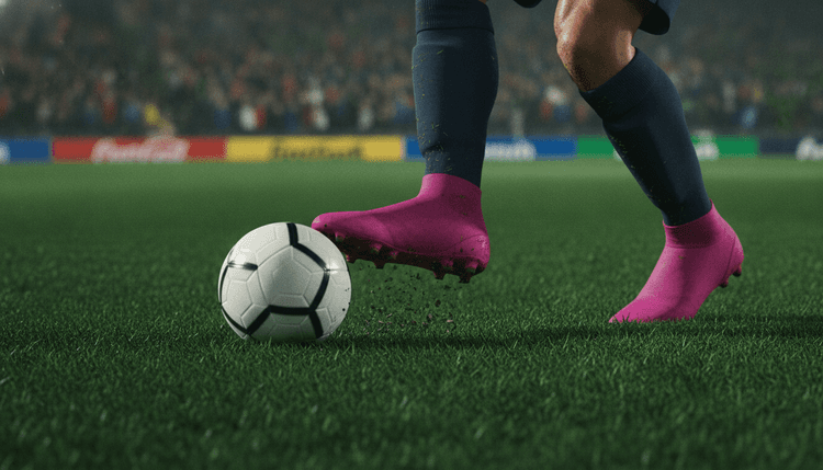KI-generiertes Bild: Warum tragen Fußballer pinke Schuhe?