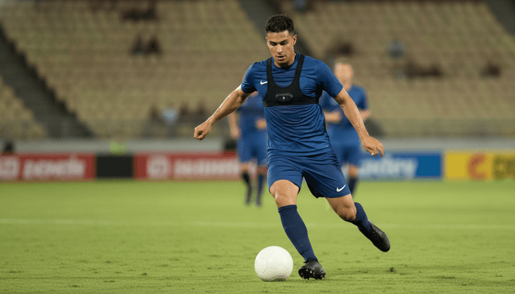 KI-generiertes Bild: Warum tragen Fußballer einen Brustgurt?