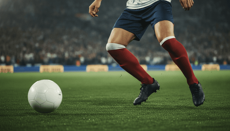 AI-gegenereerde afbeelding: Waarom hebben voetballers hoge sokken?