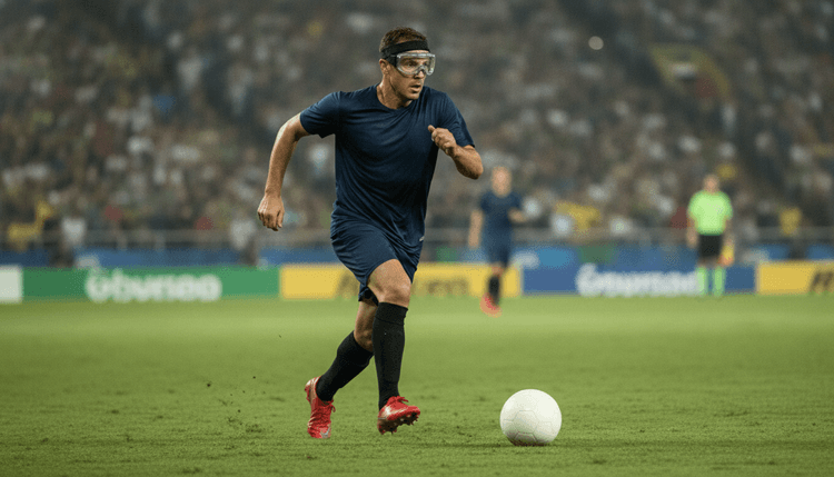 Imagem gerada por IA: Dá pra ser jogador de futebol com miopia?