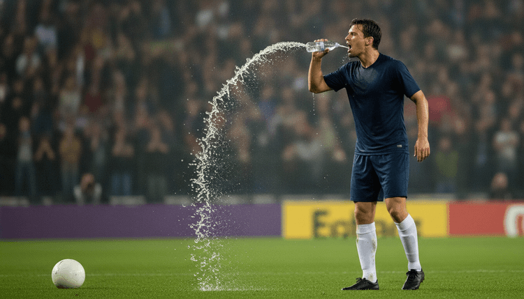 Imagem gerada por IA: Por que parece que os jogadores de futebol não bebem água