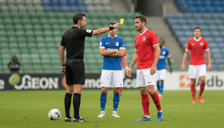 AI-generated image: What does it mean when a footballer gets a yellow card?