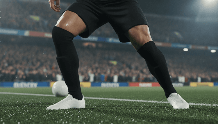 AI-gegenereerde afbeelding: Waarom dragen voetballers hoge sokken?