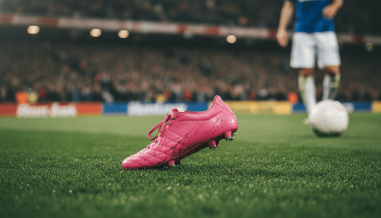 AI-gegenereerde afbeelding: Waarom dragen voetballers roze schoenen tijdens het WK?