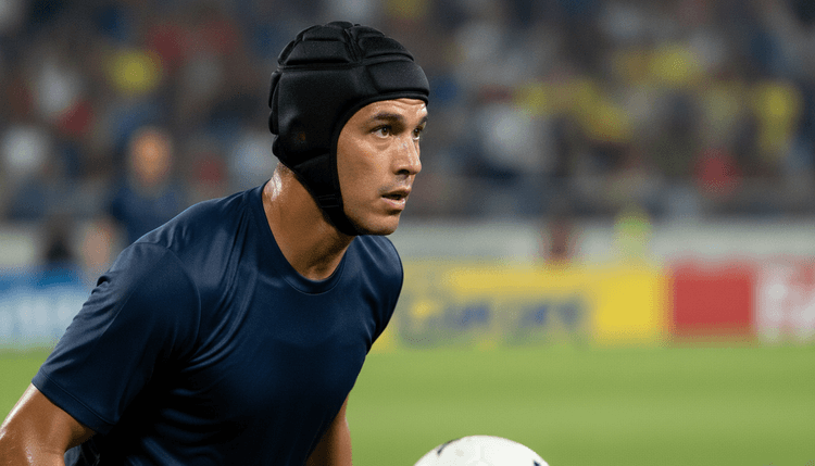 AI-generated image: Why do football players wear padded helmets?