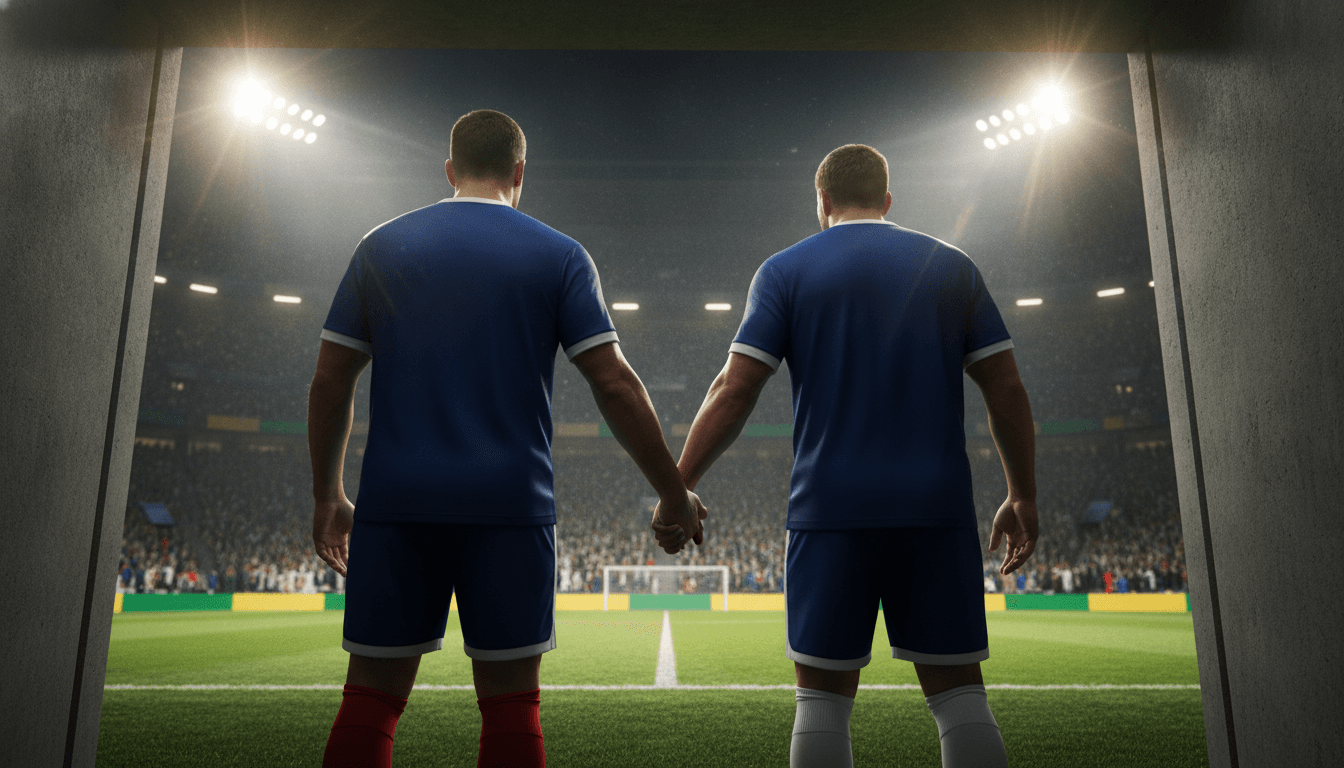 AI-generated image: Kenapa Pemain Sepak Bola Bawa Anak Kecil ke Lapangan?