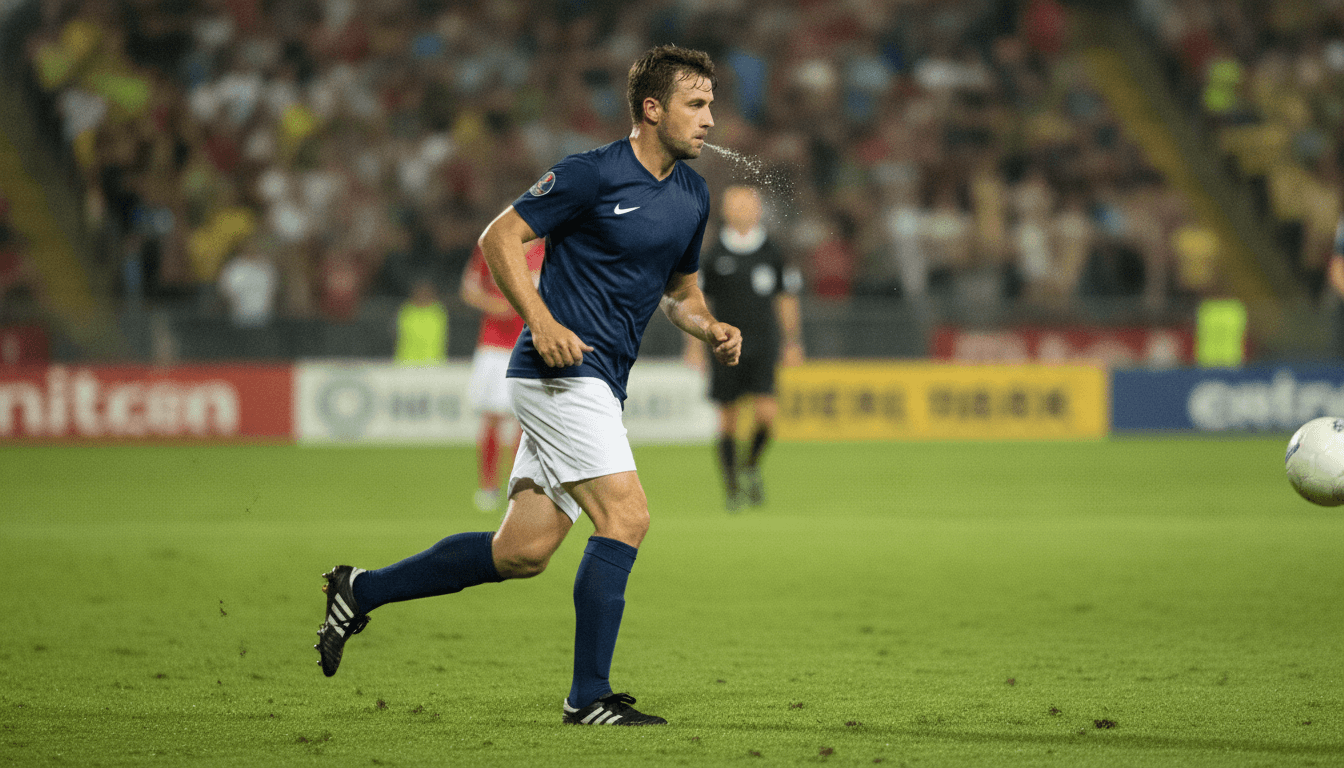 AI-generated image: Why do football players spit so much?