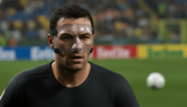 AI-gegenereerde afbeelding: Waarom dragen voetballers een masker?