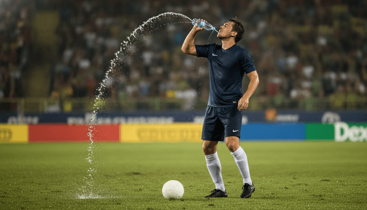 Imagen generada con IA: ¿Por qué los futbolistas no se toman el agua?