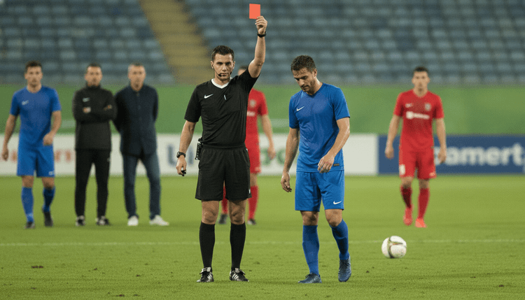 AI-generated image: What happens when a footballer gets a red card