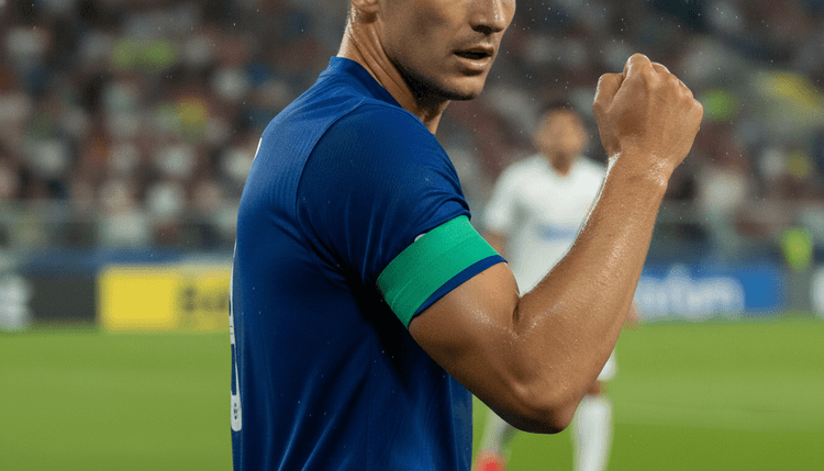 Imagen generada con IA: ¿Por qué llevan los futbolistas una cinta verde?