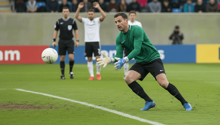 KI-generiertes Bild: Darf der Torwart den Ball außerhalb des Strafraums mit der Hand berühren?