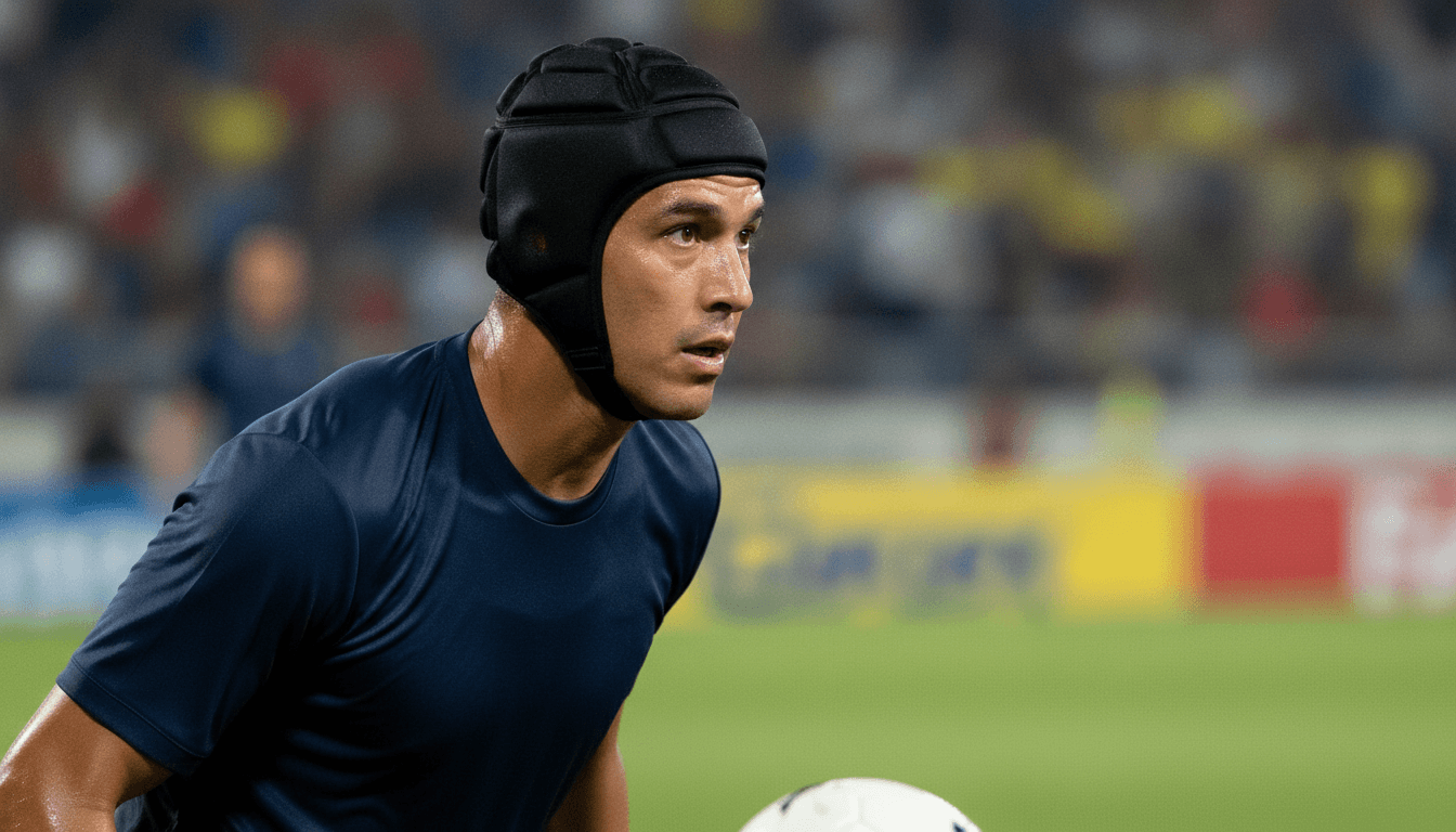AI-generated image: Why do football players wear padded helmets?