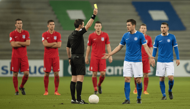 AI-generated image: What happens when a footballer gets a yellow card?